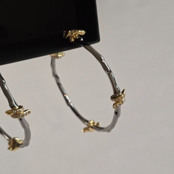 Alexis Bittar Barbed Wire Hoop Earrings - Gunmetal - Picture 7 of 13